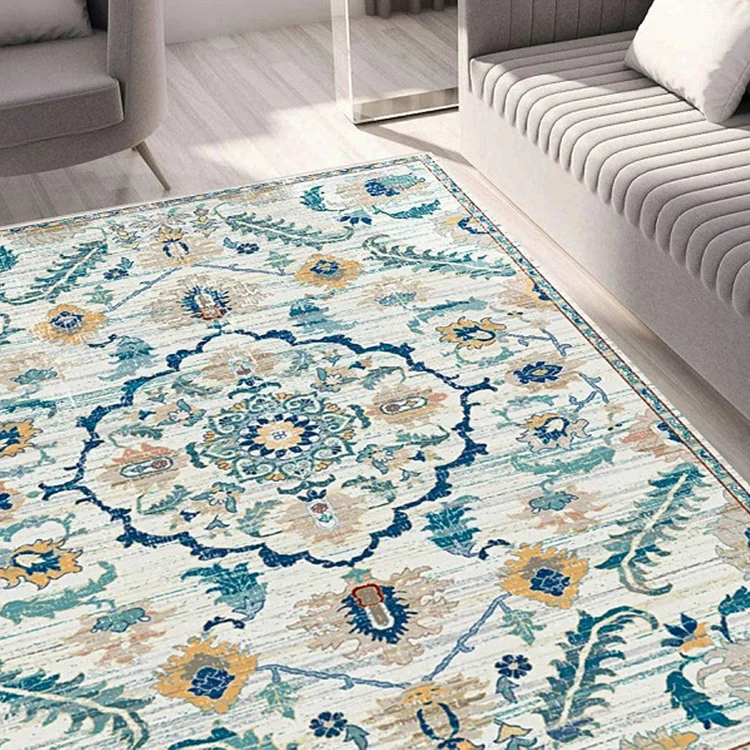 Tappeto moderno rettangolare con greca 160x230cm blu bianco Kimmy