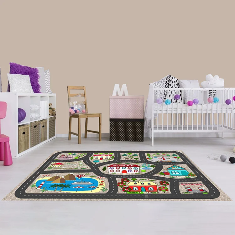 Tappeto rettangolare bambino 100x150cm fantasia Brum