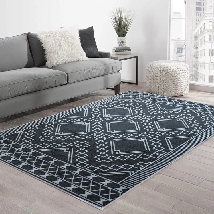 Tappeto rettangolare da sala 120x180cm nero Laurent