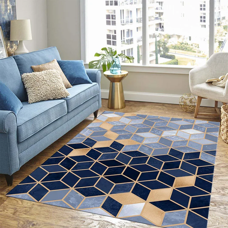 Tappeto salotto rettangolare 160x230cm blu Albiolo
