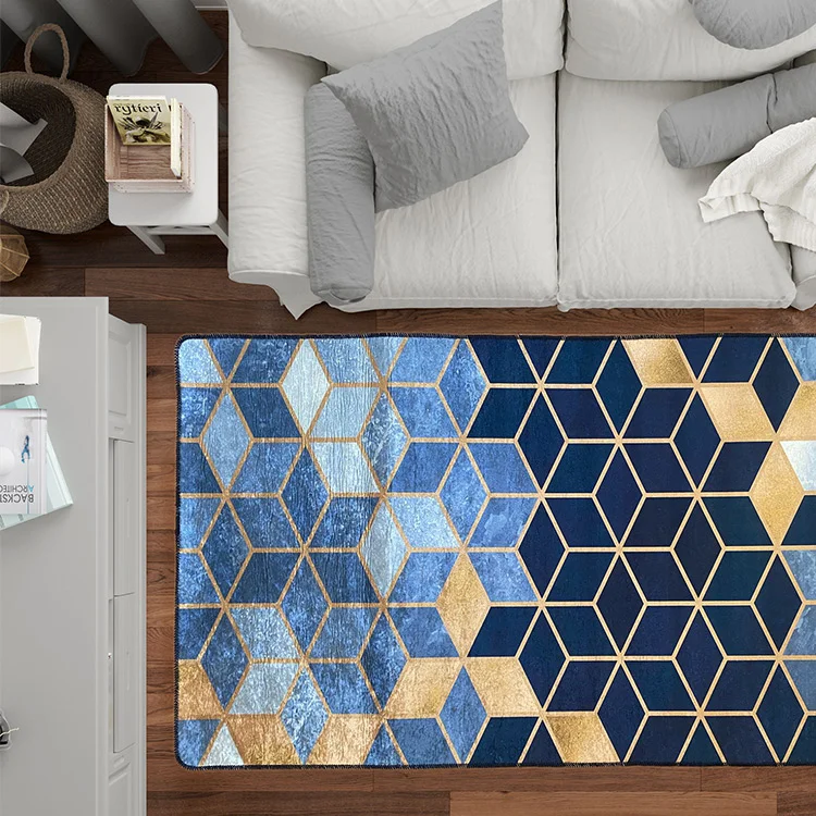 Tappeto salotto rettangolare 160x230cm blu Albiolo