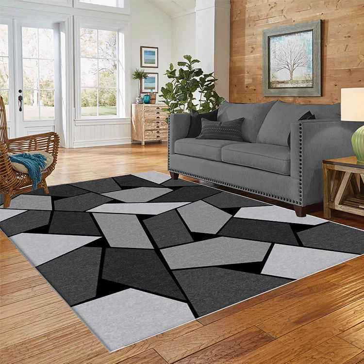 Tappeto salotto rettangolare 160x230cm grigio nero Mya