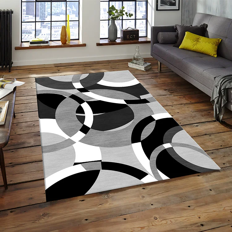 Tappeto 160x230cm rettangolare salotto nero grigio Amazzonia