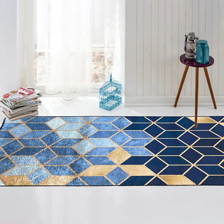 Tappeto salotto rettangolare 80x150cm blu Albiolo