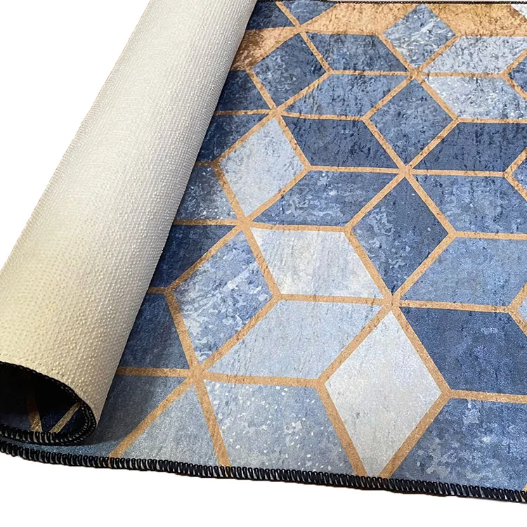 Tappeto salotto rettangolare 80x150cm blu Albiolo