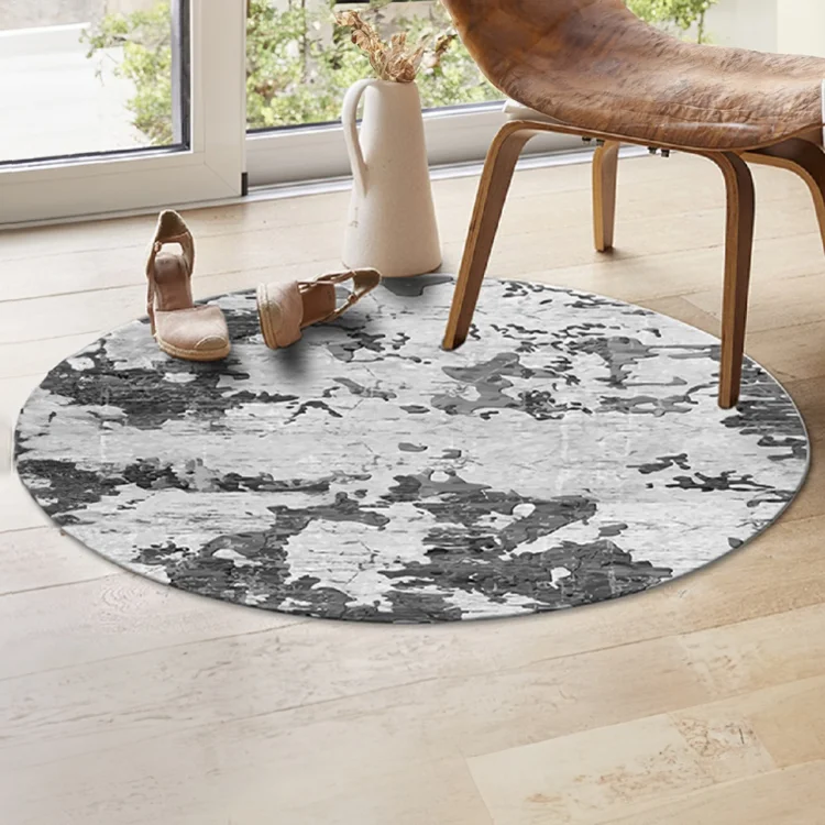 Tappeto salotto rotondo 120x120cm macchia nero bianco Fante