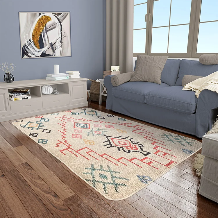 Tappeto soggiorno con greche rettangolare 160x230cm beige Raparo