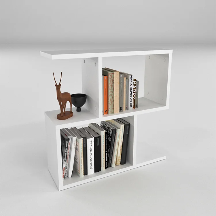 Tavolino da salotto con libreria design 60x59cm bianco Sherman