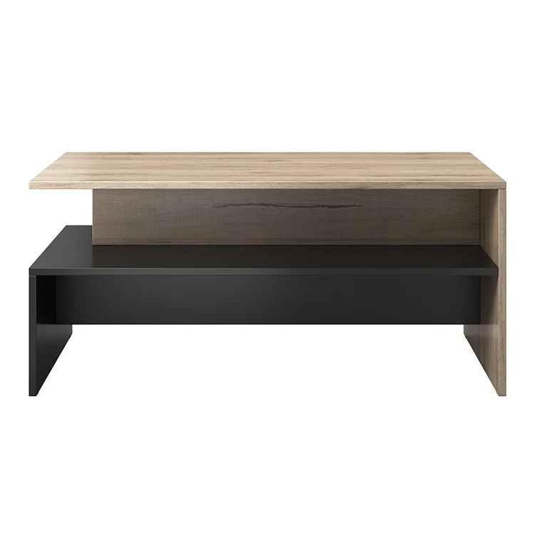 Tavolino 100x45cm da salotto design rovere e nero Emotion Gihome®
