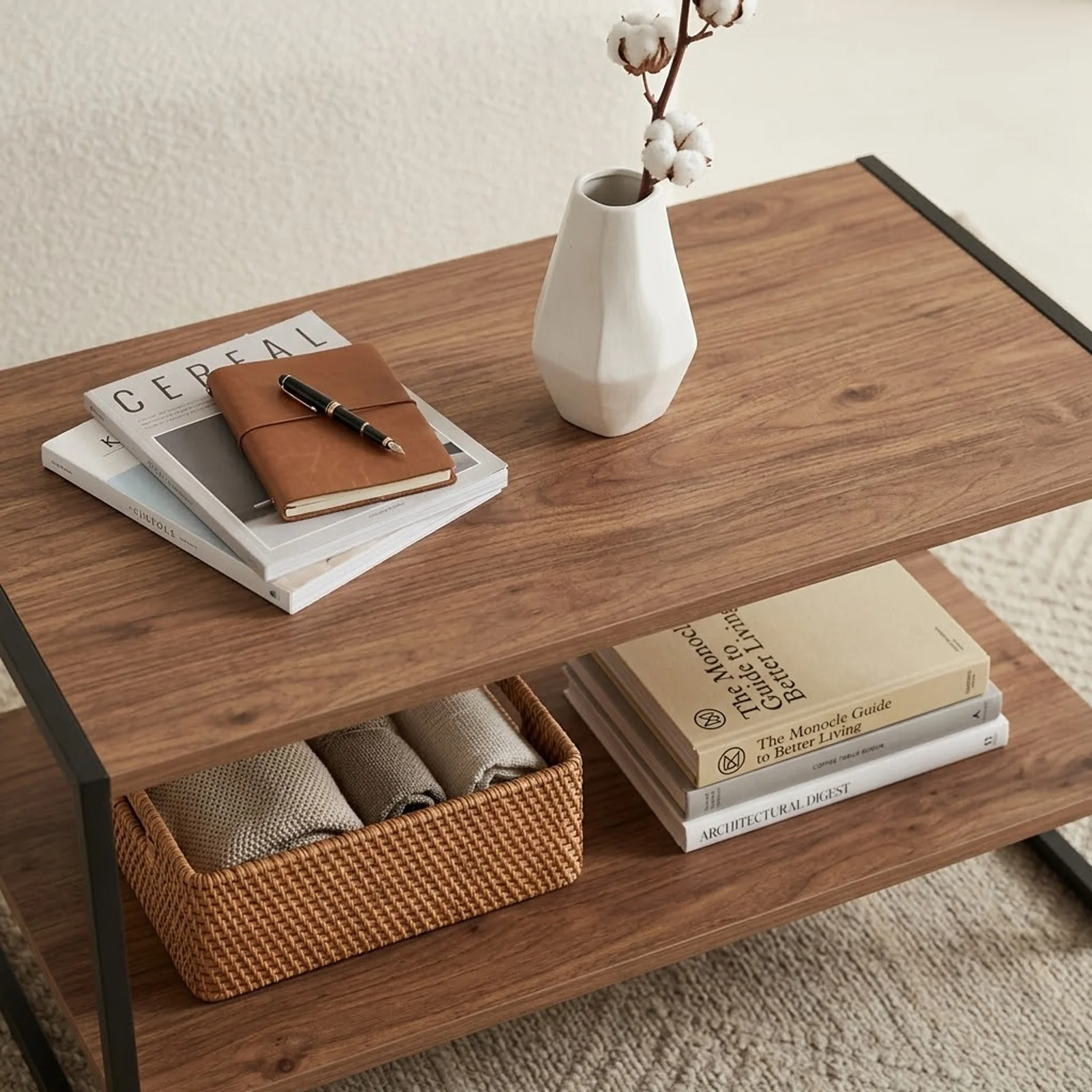 Tavolino da salotto 90x50cm industrial metallo rovere rustico Loft