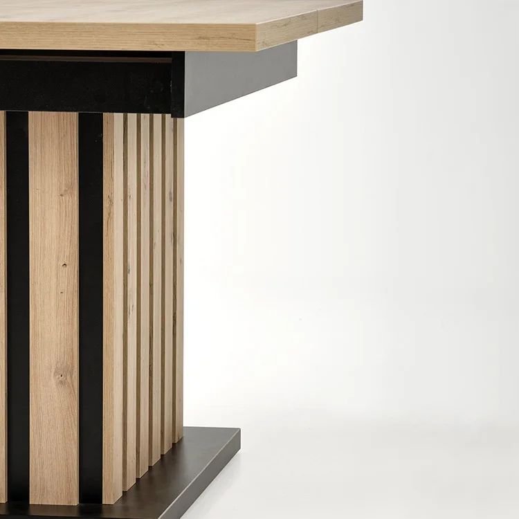 Tavolo 130/180cm allungabile da pranzo rovere chiaro nero Harbin