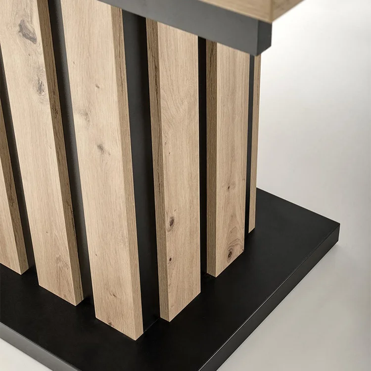 Tavolo 130/180cm allungabile da pranzo rovere chiaro nero Harbin