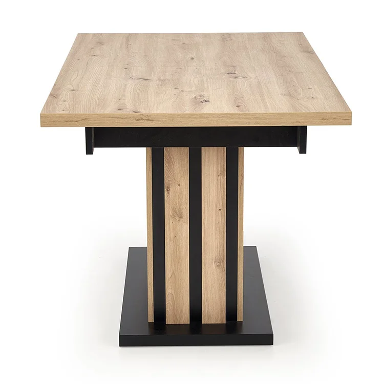 Tavolo 130/180cm allungabile da pranzo rovere chiaro nero Harbin