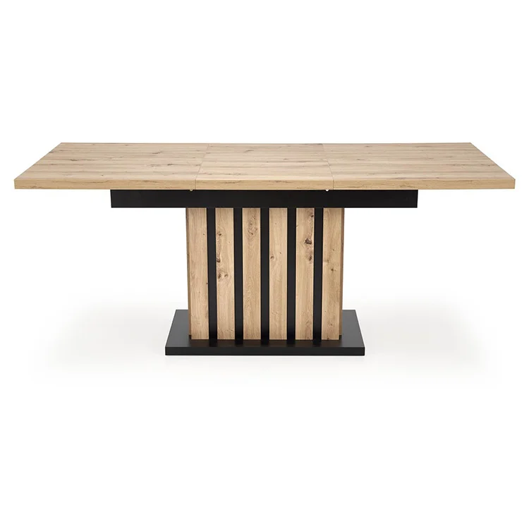 Tavolo 130/180cm allungabile da pranzo rovere chiaro nero Harbin