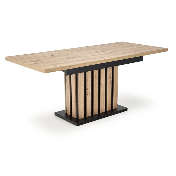 Tavolo 130/180cm allungabile da pranzo rovere chiaro nero Harbin