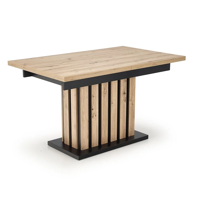 Tavolo 130/180cm allungabile da pranzo rovere chiaro nero Harbin