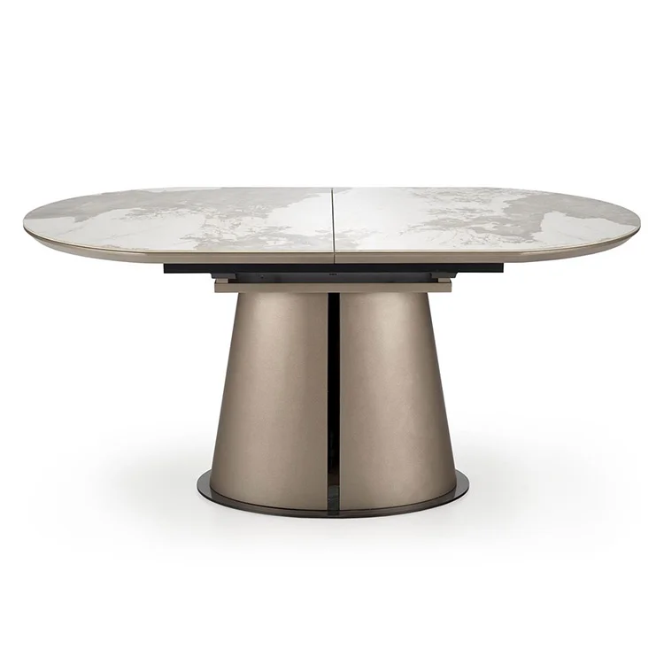 Tavolo allungabile da pranzo 160/200cm marmo bianco beige Iolanda