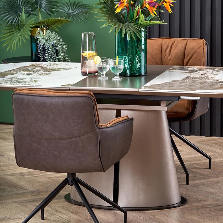 Tavolo allungabile da pranzo 160/200cm marmo bianco beige Iolanda