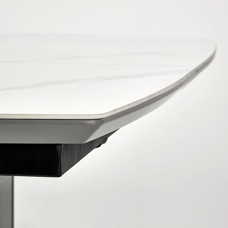 Tavolo allungabile da pranzo 160/220cm bianco grigio chiaro Ignazio