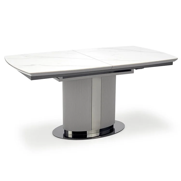 Tavolo allungabile da pranzo 160/220cm bianco grigio chiaro Ignazio
