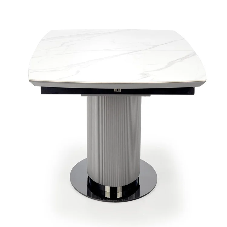 Tavolo allungabile da pranzo 160/220cm bianco grigio chiaro Ignazio