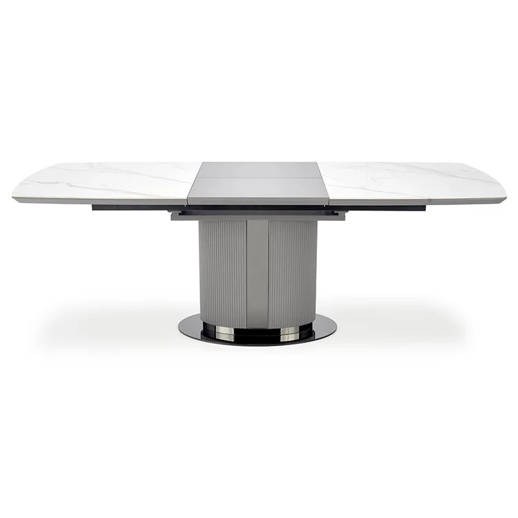 Tavolo allungabile da pranzo 160/220cm bianco grigio chiaro Ignazio