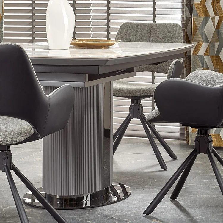 Tavolo allungabile da pranzo 160/220cm bianco grigio chiaro Ignazio