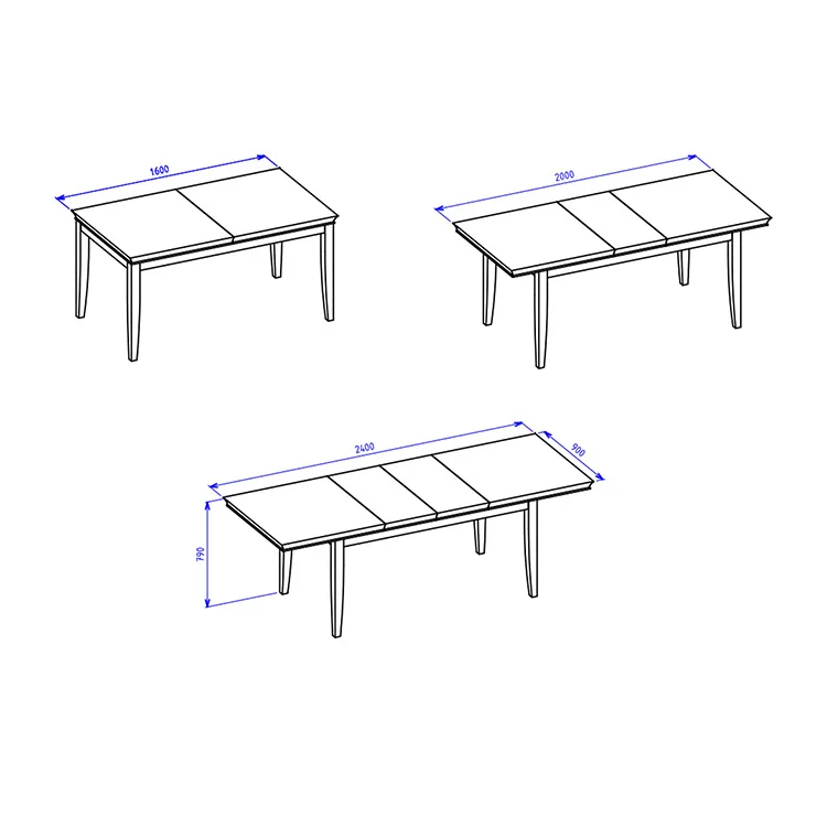 Tavolo 160/240cm allungabile da pranzo rovere scuro Umag