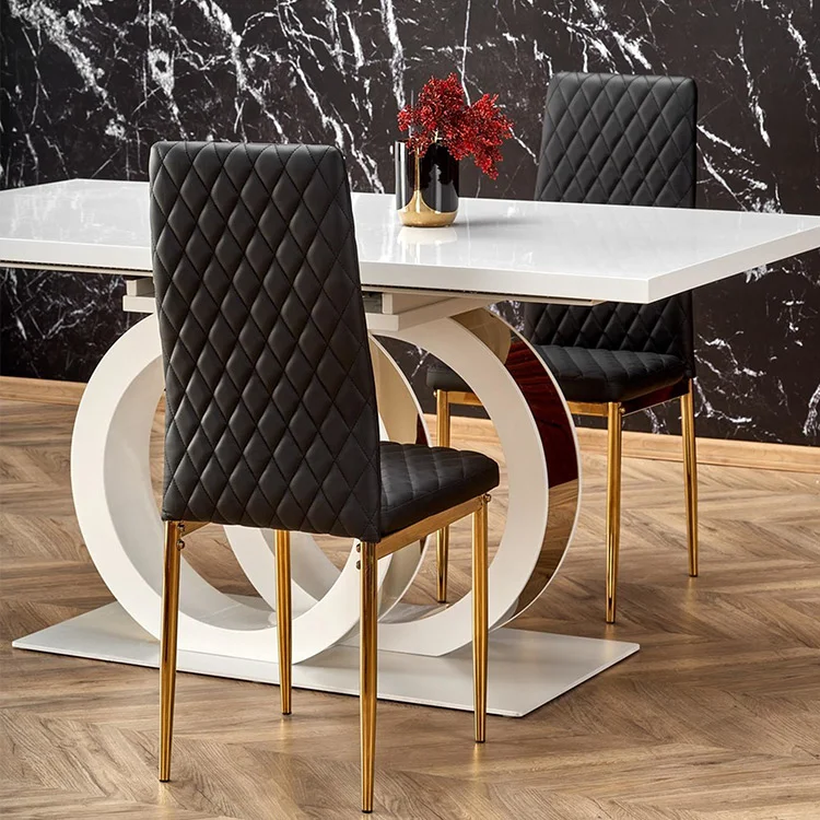 Tavolo allungabile moderno 160/200cm bianco oro Malvasia