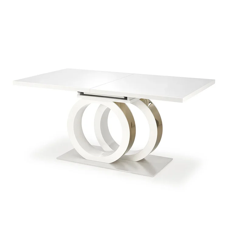 Tavolo allungabile moderno 160/200cm bianco oro Malvasia