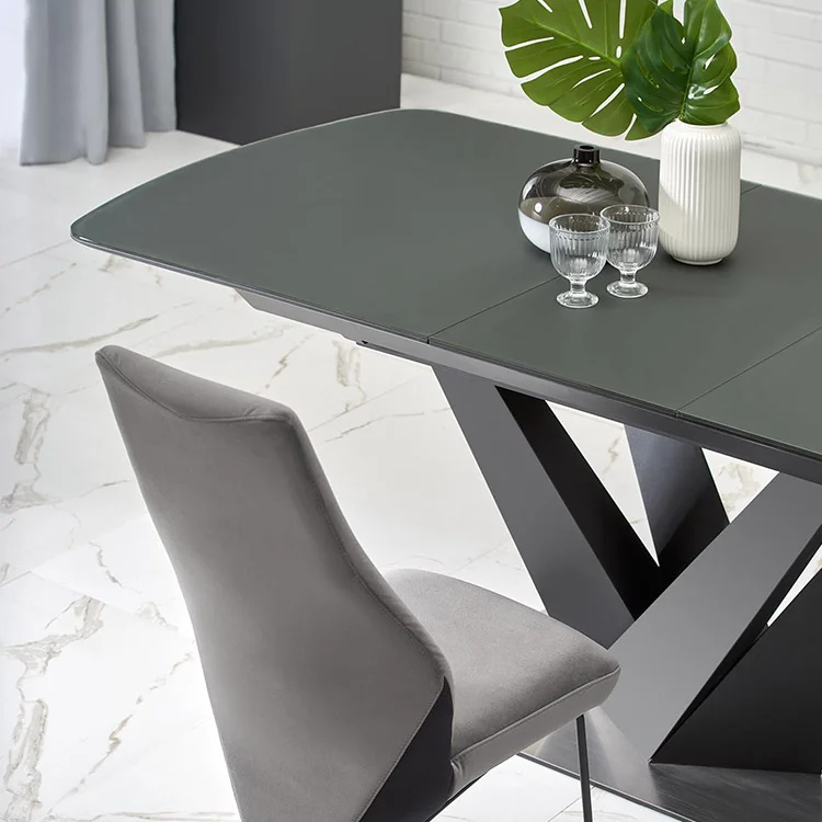 Tavolo allungabile moderno 160/200cm grigio scuro nero Blasco