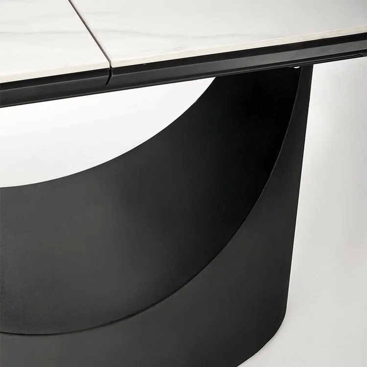 Tavolo allungabile moderno 160/220cm marmo bianco nero Isaia
