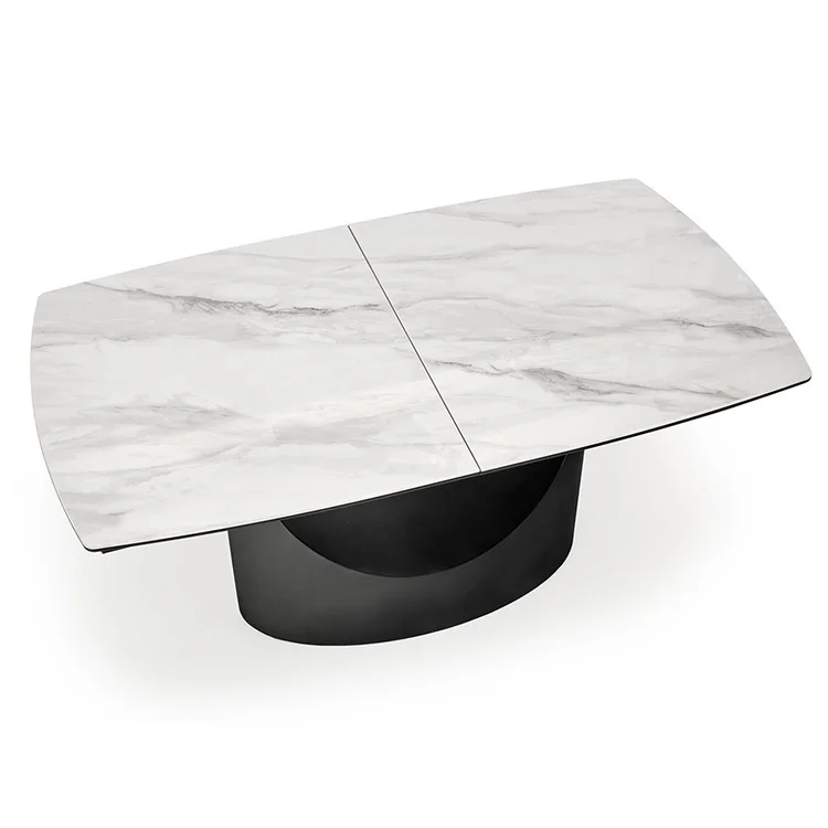 Tavolo allungabile moderno 160/220cm marmo bianco nero Isaia