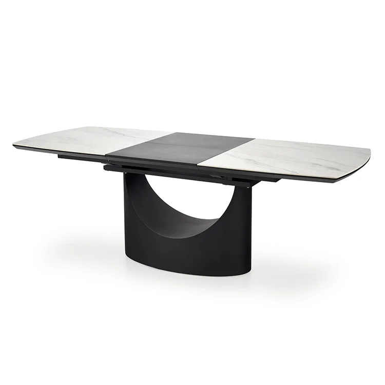 Tavolo allungabile moderno 160/220cm marmo bianco nero Isaia