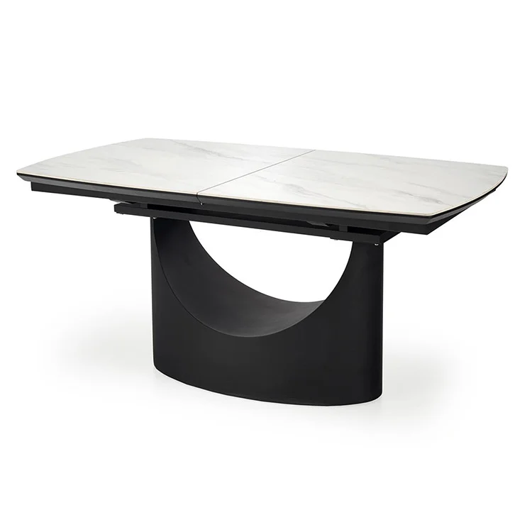 Tavolo allungabile moderno 160/220cm marmo bianco nero Isaia