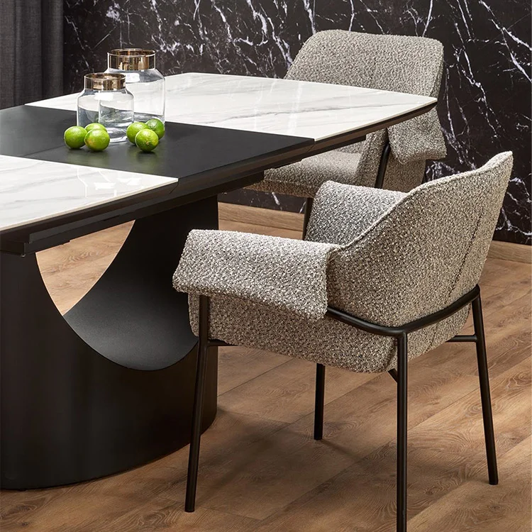 Tavolo allungabile moderno 160/220cm marmo bianco nero Isaia