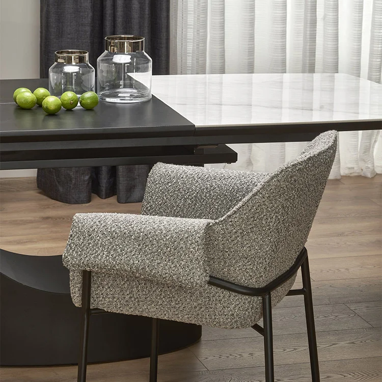 Tavolo allungabile moderno 160/220cm marmo bianco nero Isaia