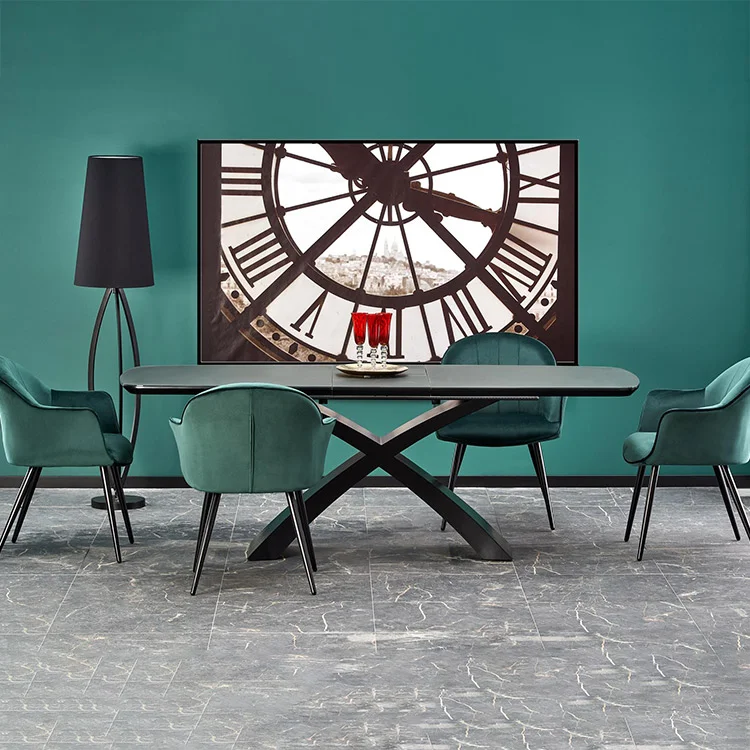 Tavolo allungabile moderno 180/220cm grigio scuro nero Borgia