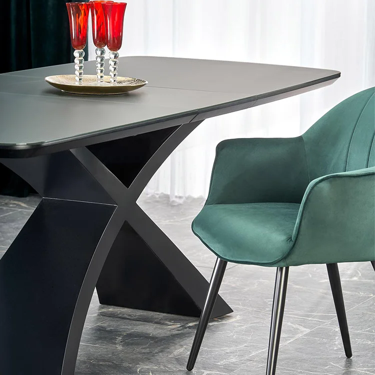 Tavolo allungabile moderno 180/220cm grigio scuro nero Borgia