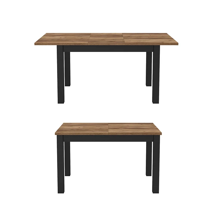 Tavolo 130/175cm allungabile soggiorno quercia nero opaco Nebraska