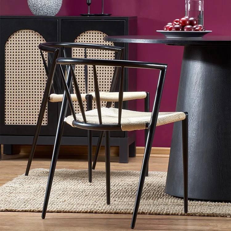 Tavolo da pranzo rotondo 120x77cm nero Igino