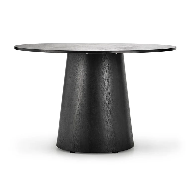 Tavolo da pranzo rotondo 120x77cm nero Igino