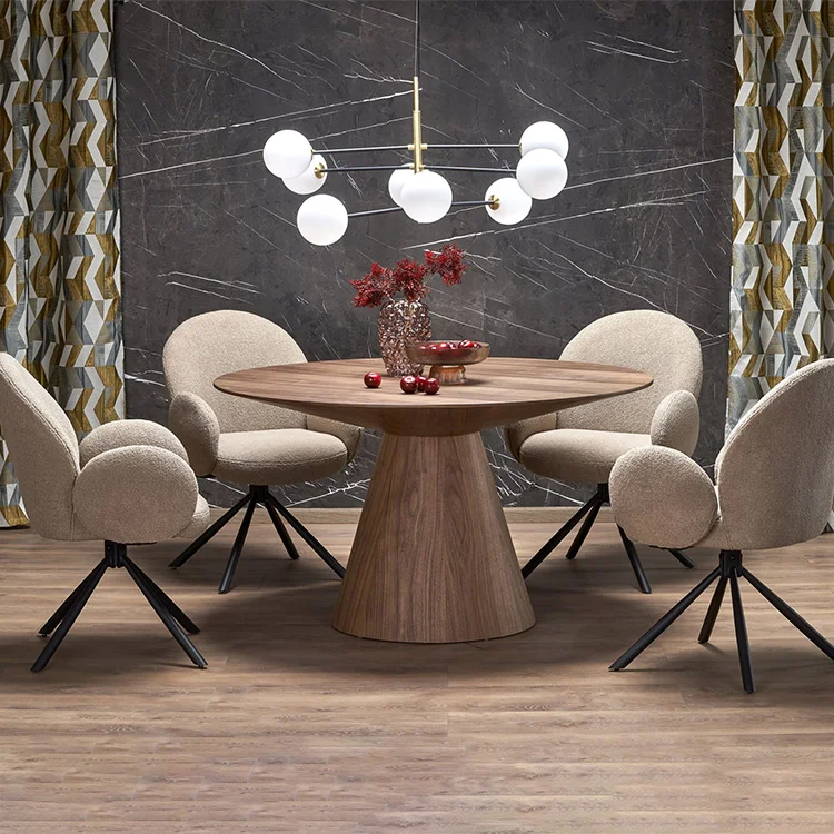Tavolo da pranzo rotondo 136x78cm noce scuro Thor