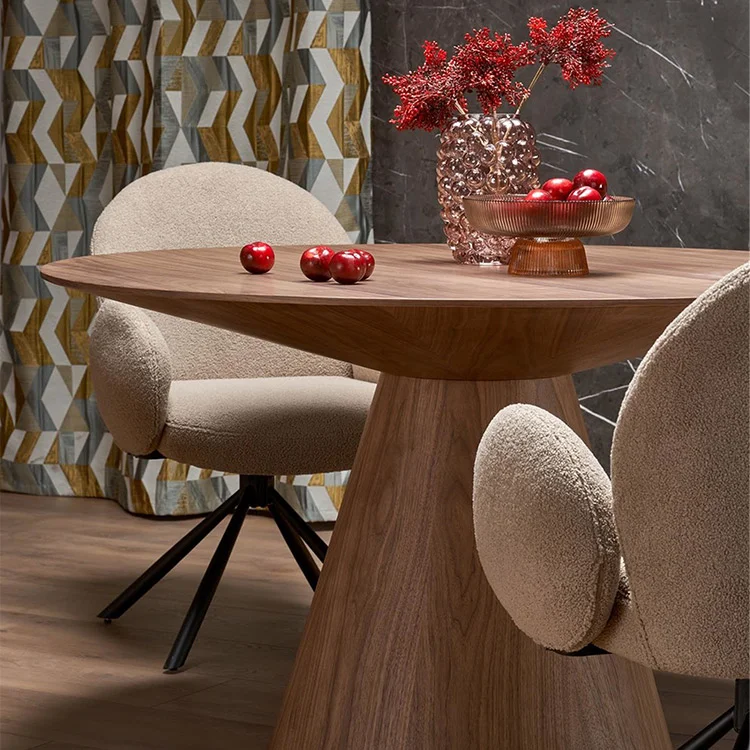 Tavolo da pranzo rotondo 136x78cm noce scuro Thor