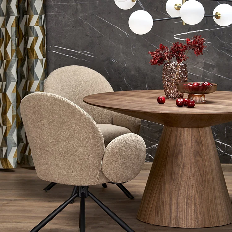 Tavolo da pranzo rotondo 136x78cm noce scuro Thor