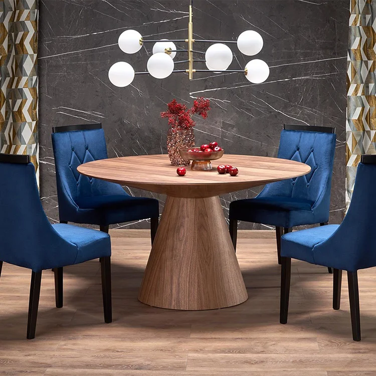 Tavolo da pranzo rotondo 136x78cm noce scuro Thor