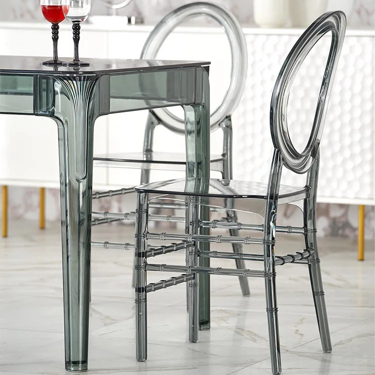 Tavolo da pranzo trasparente moderno 120x80cm fumé Naked
