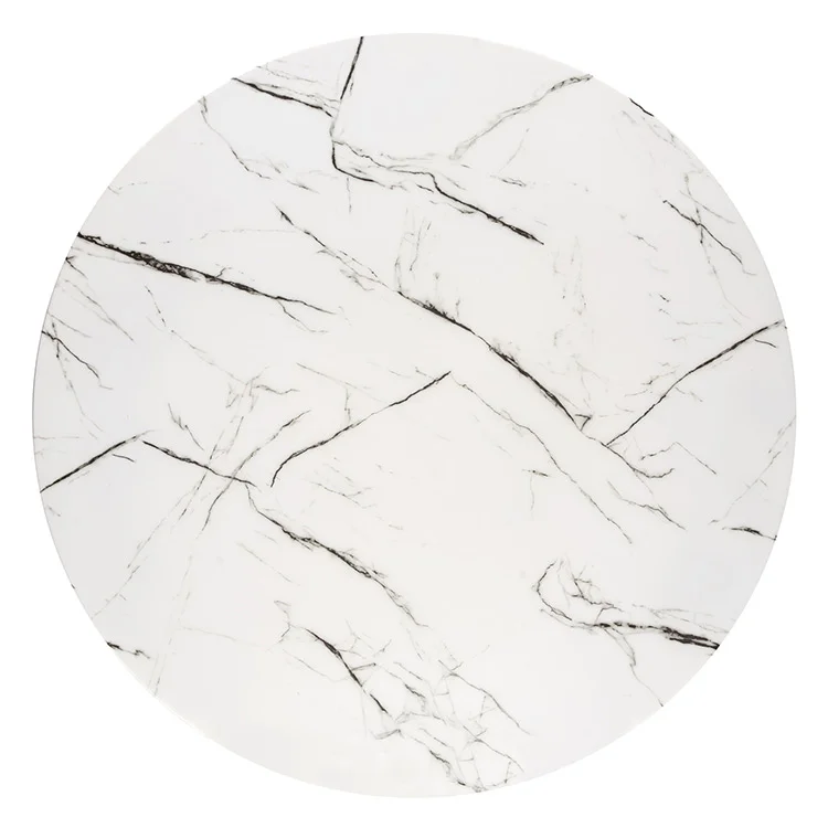 Tavolo rotondo moderno 100x73cm marmo bianco oro Onorato