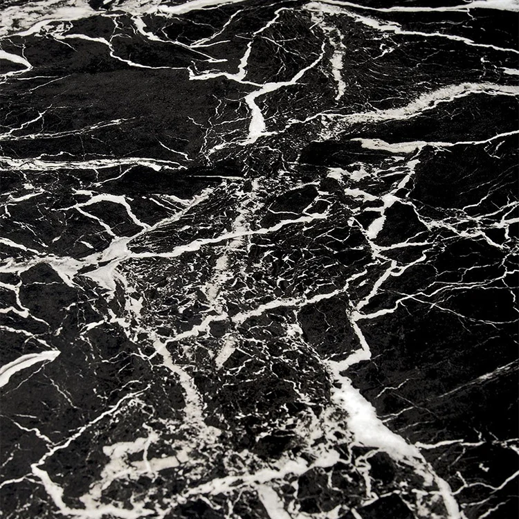 Tavolo rotondo moderno 100x73cm marmo nero oro Onorato