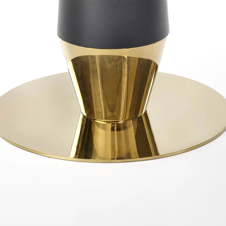 Tavolo rotondo moderno 59x74cm marmo nero oro Lugana